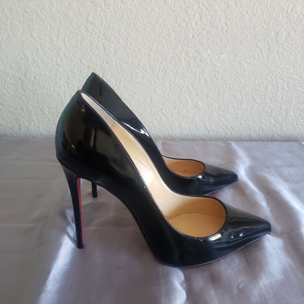 Christian Louboutin Pigalle Follies Black Patent Leather 100MM - Picture 14 of 16